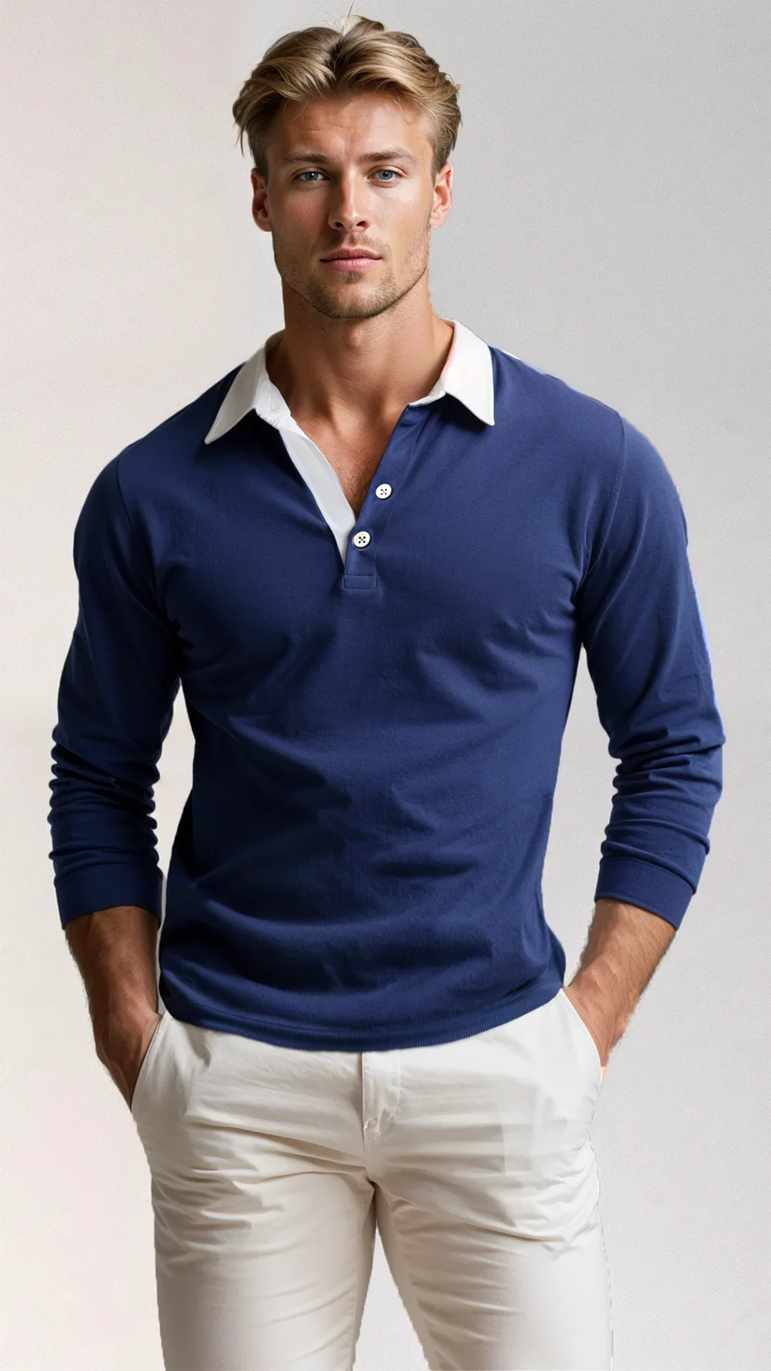 Casual Poloshirt Sweater for Men