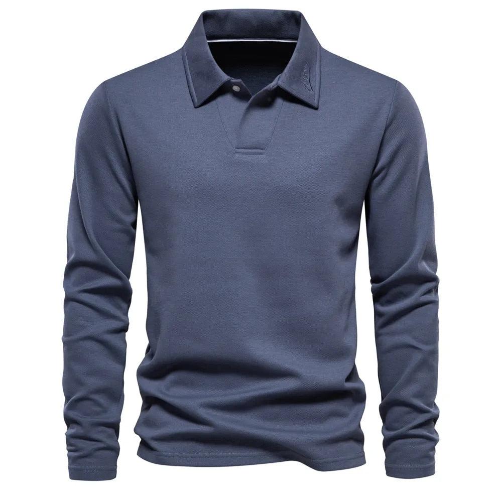 Men’s Casual Long Sleeve Polo Shirt