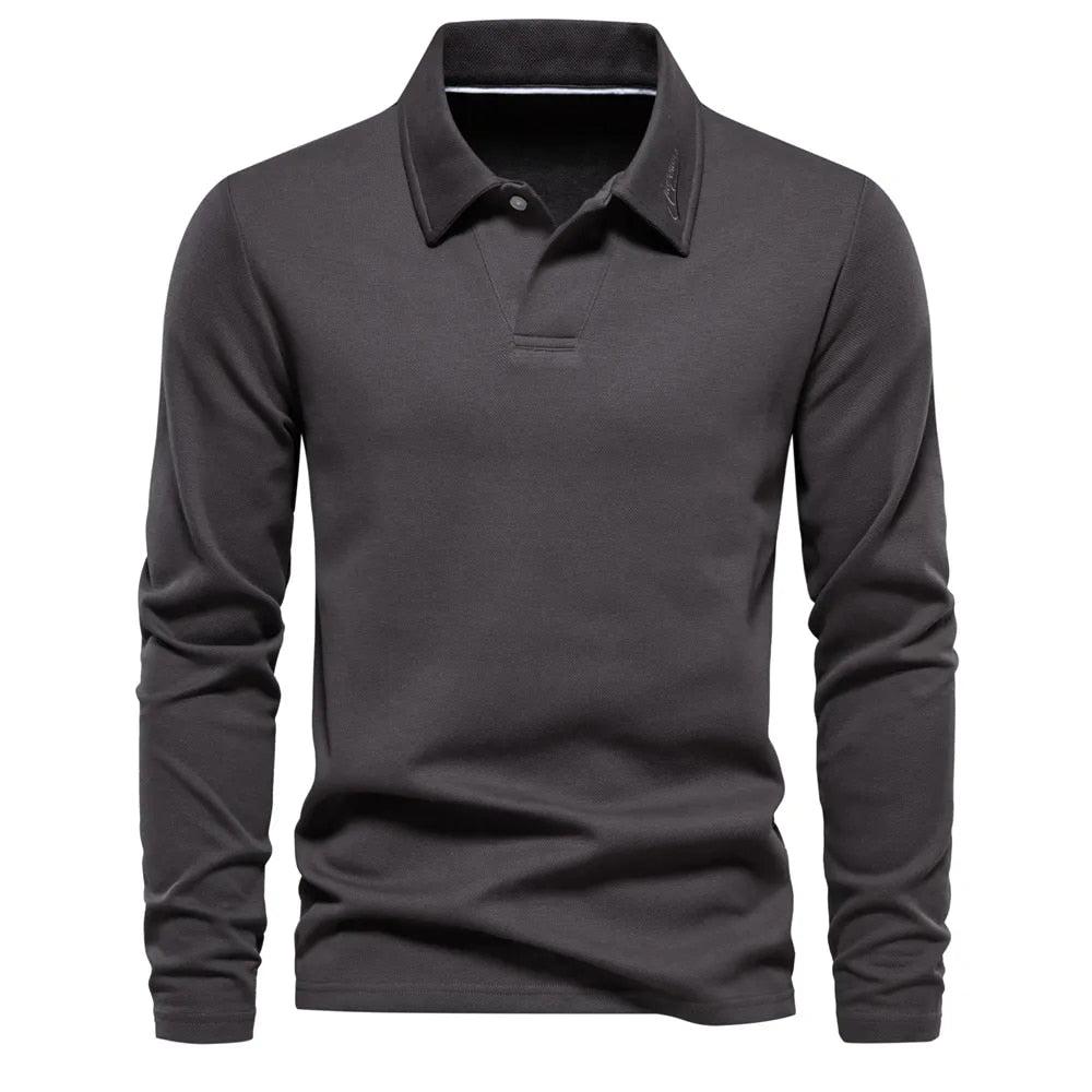 Men’s Casual Long Sleeve Polo Shirt