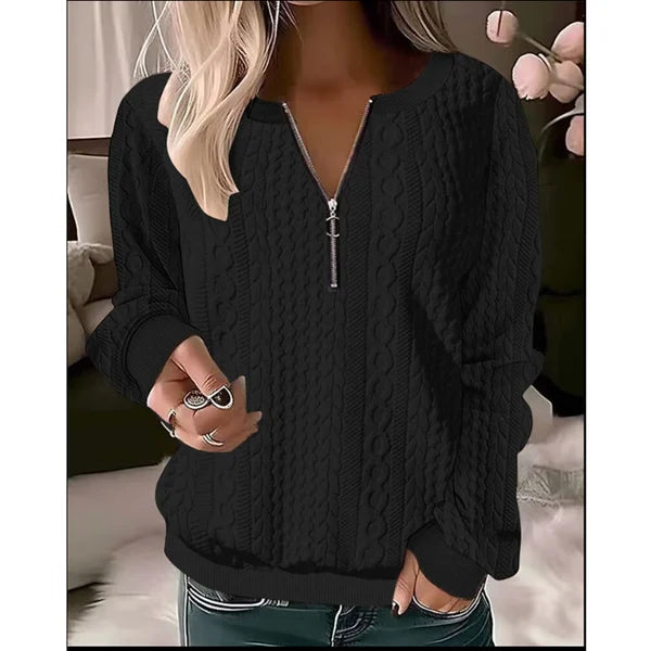 Casual Quarter-Zip Sweater for Women