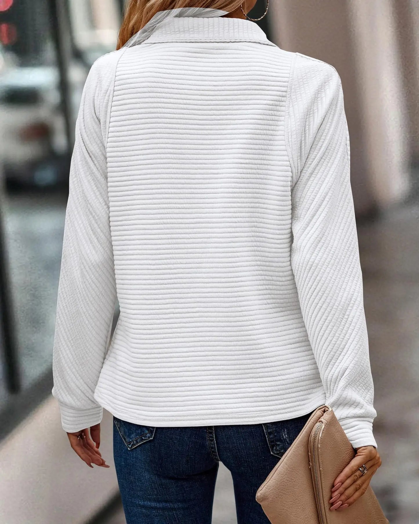 Turn-Down Collar Loose Casual Blouse for Women