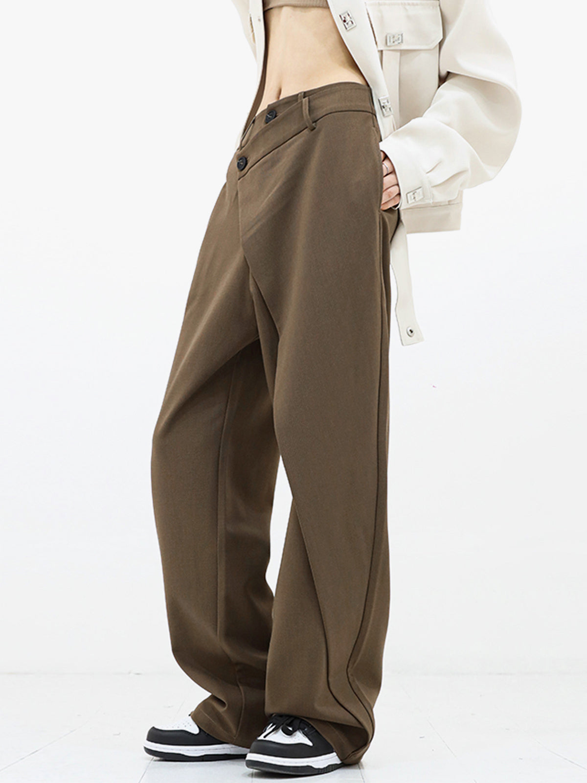 Asymmetric Wide Trousers Ladies