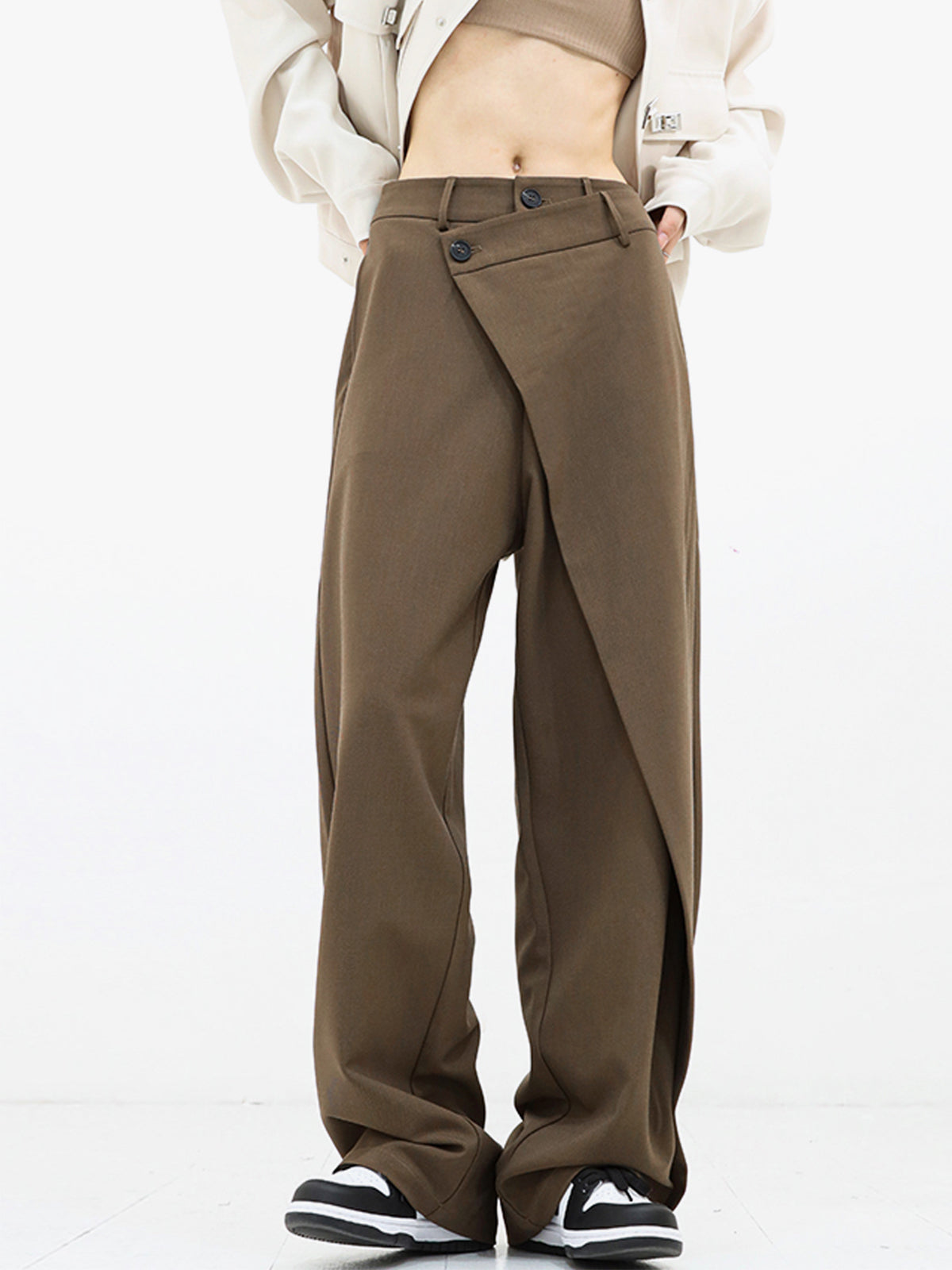 Asymmetric Wide Trousers Ladies