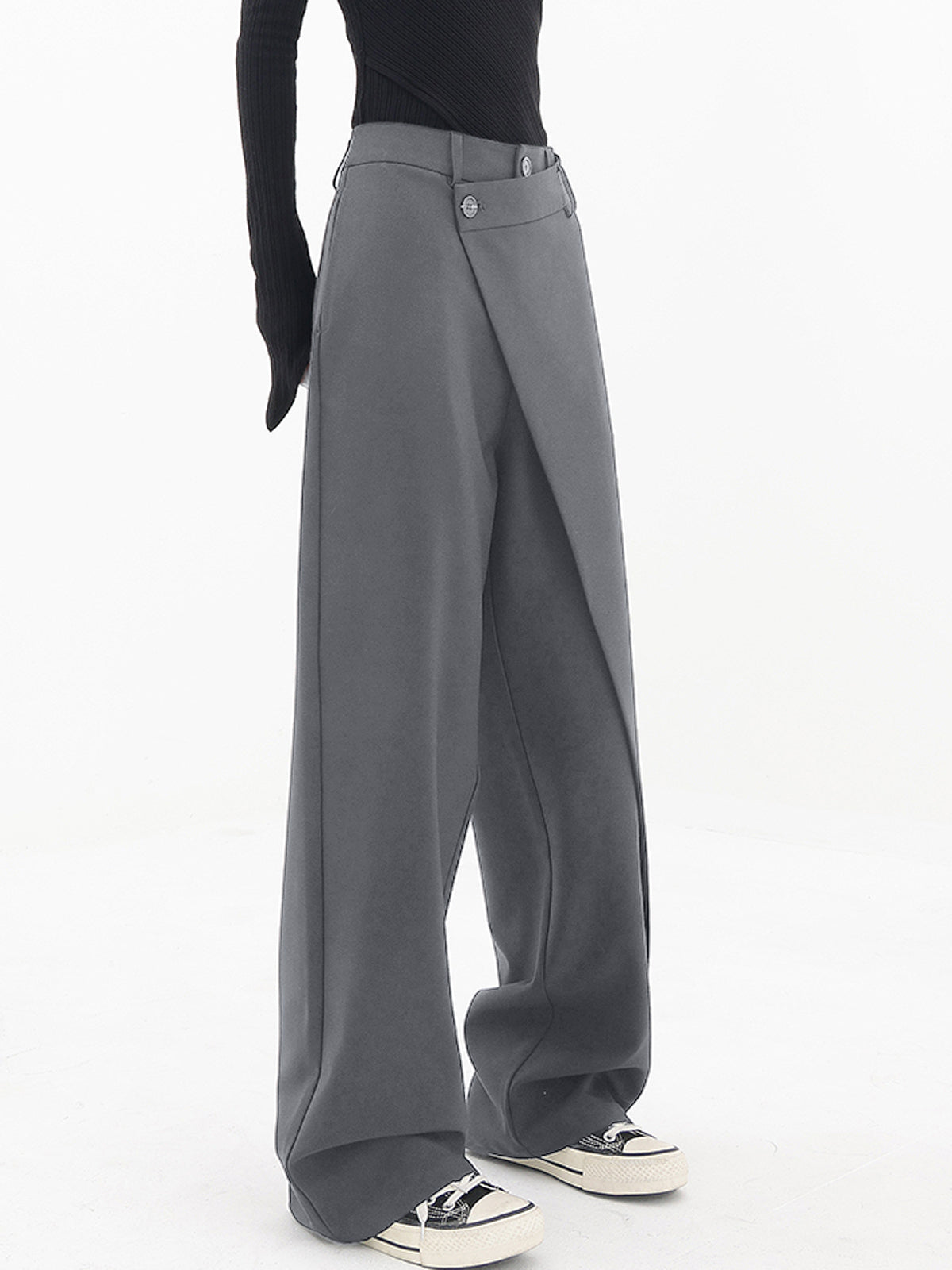 Asymmetric Wide Trousers Ladies