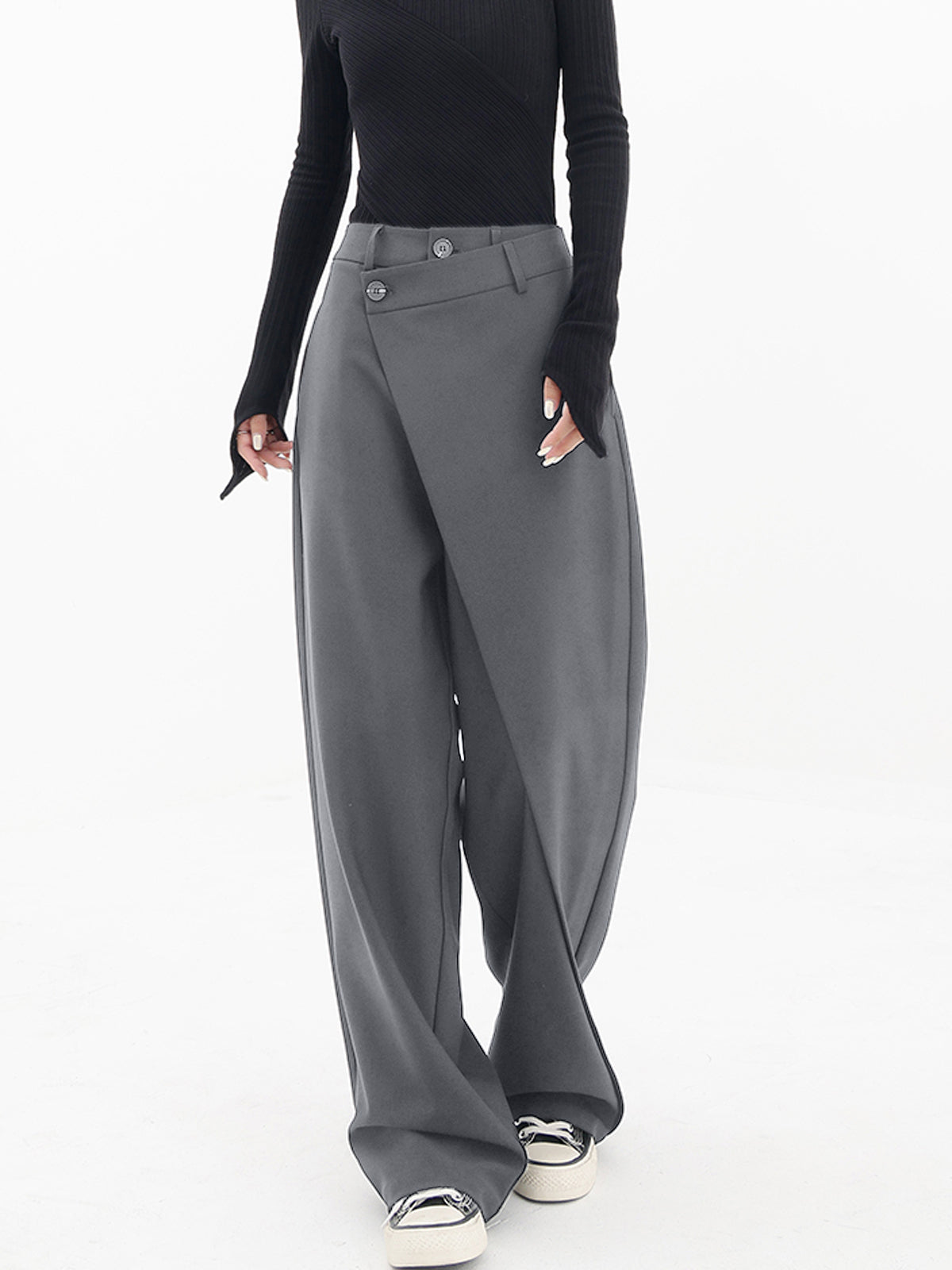 Asymmetric Wide Trousers Ladies