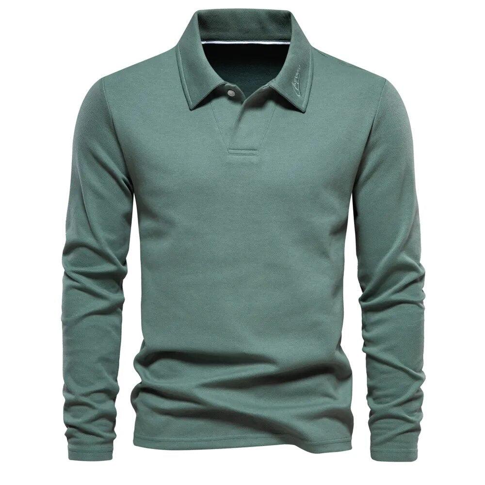 Men’s Casual Long Sleeve Polo Shirt