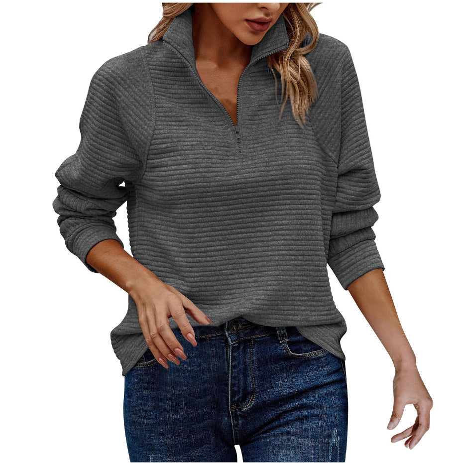 Turn-Down Collar Loose Casual Blouse for Women