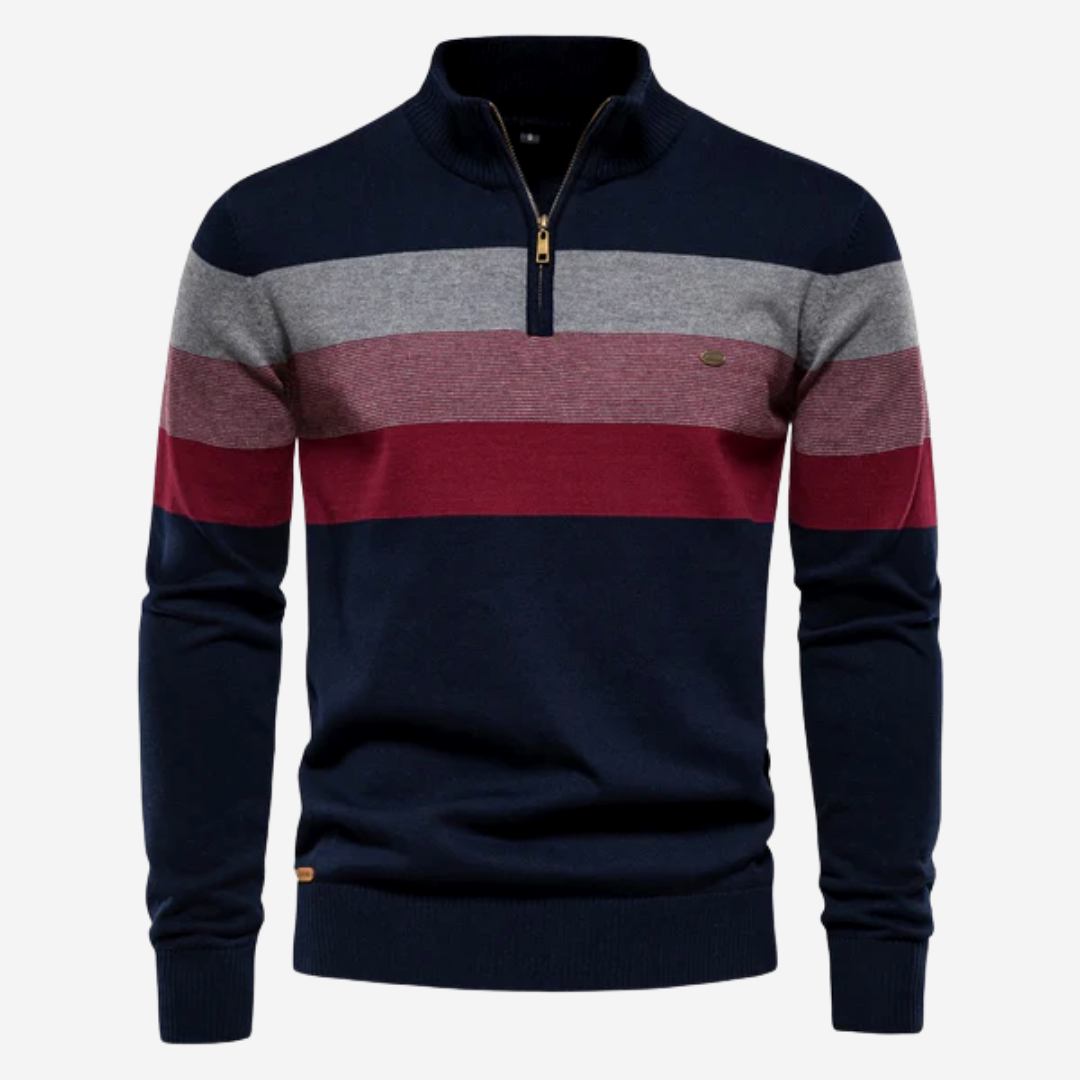 Retro Quarter Zip Sweater for Men