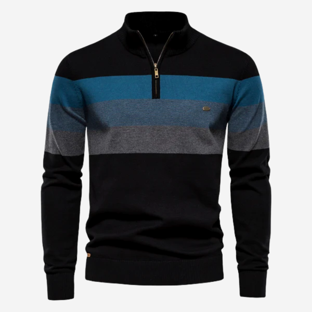 Retro Quarter Zip Sweater for Men