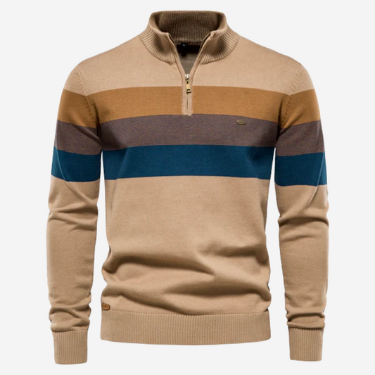 Retro Quarter Zip Sweater for Men