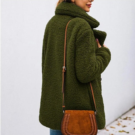 Stylish Double-Knit Teddy Coat for Women