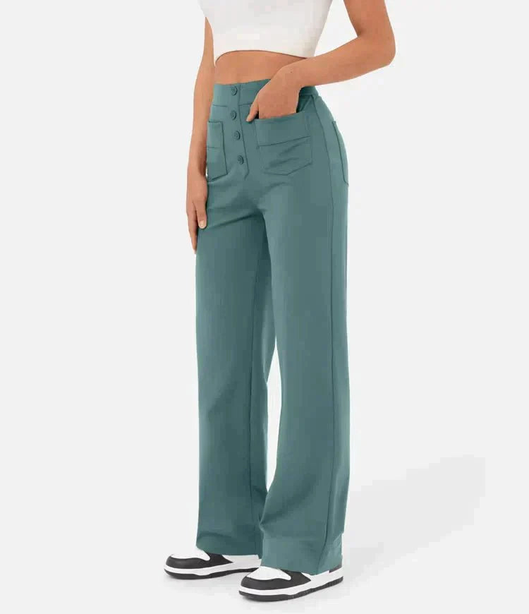 Women's High Waisted Elastic Trousers