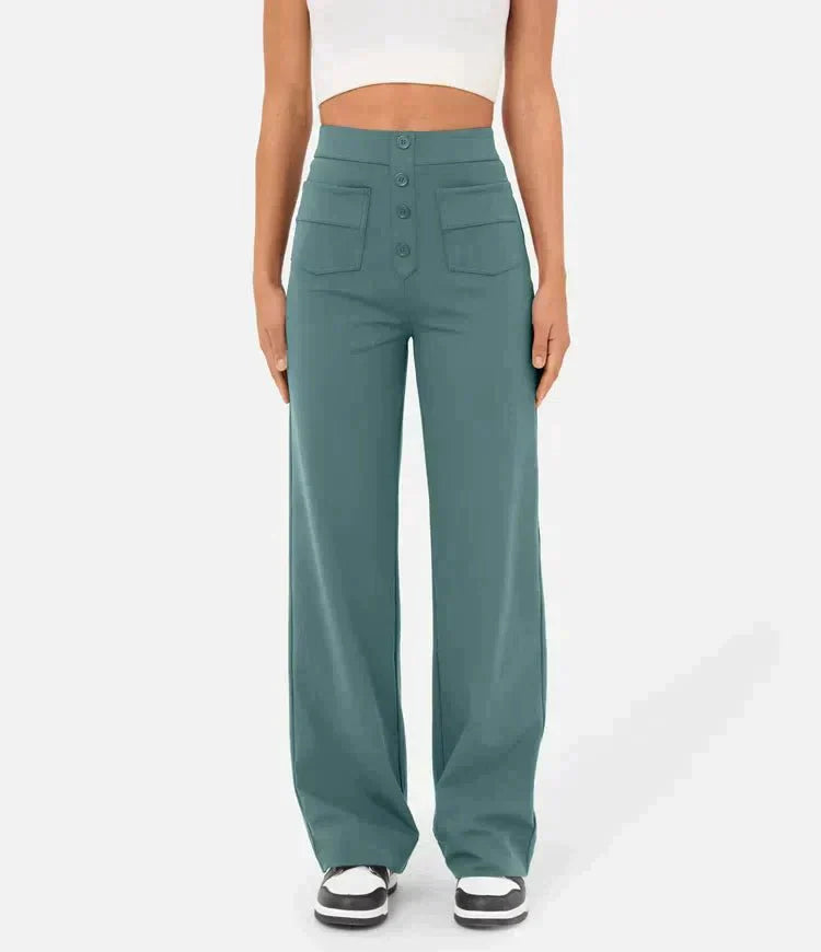 Women's High Waisted Elastic Trousers