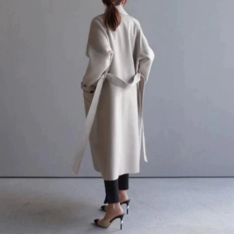 Long Trench Coat Jacket Cashmere Ladies