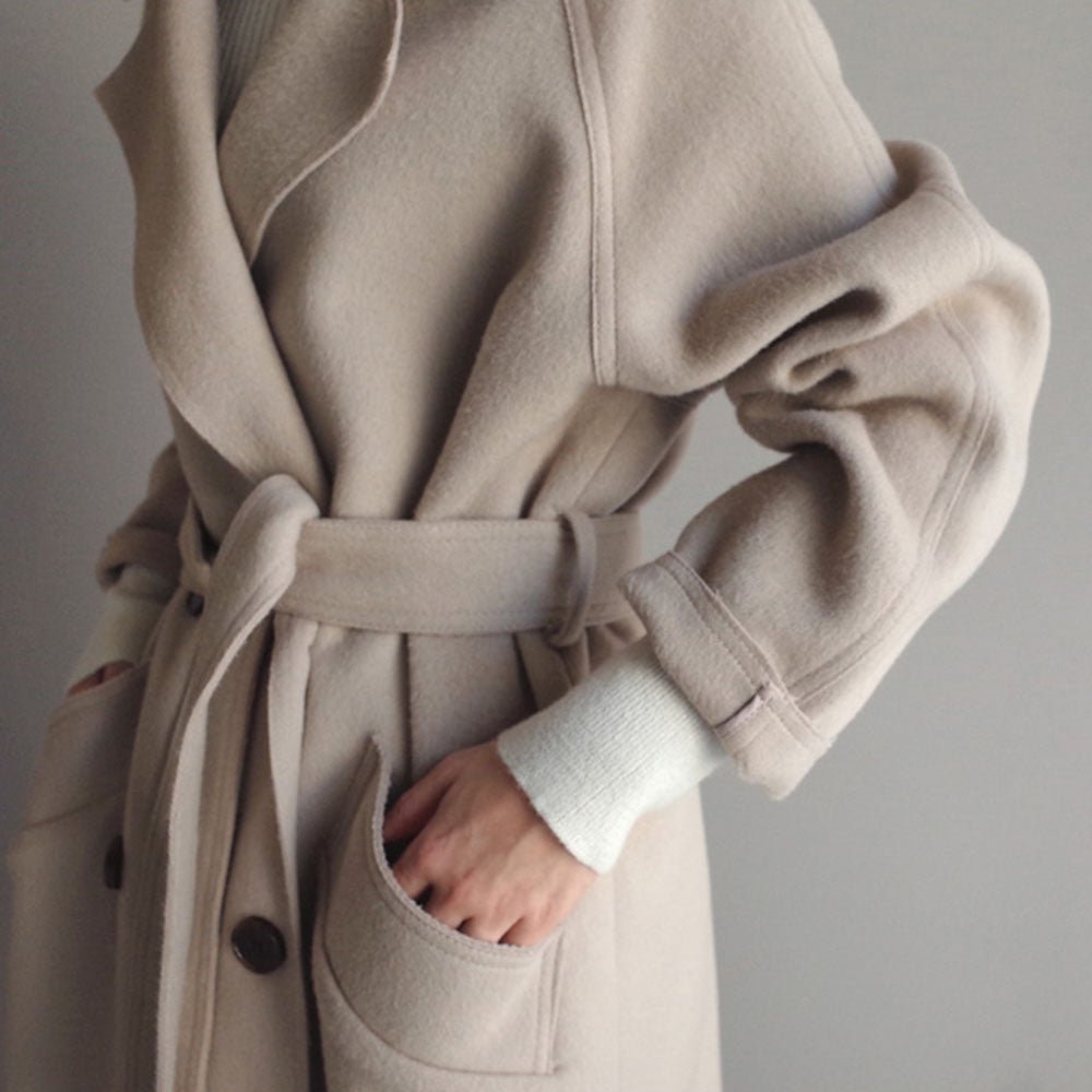 Long Trench Coat Jacket Cashmere Ladies