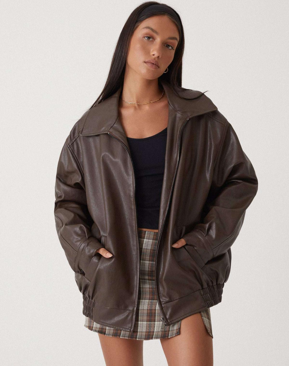 Oversized Loose Leather Jacket